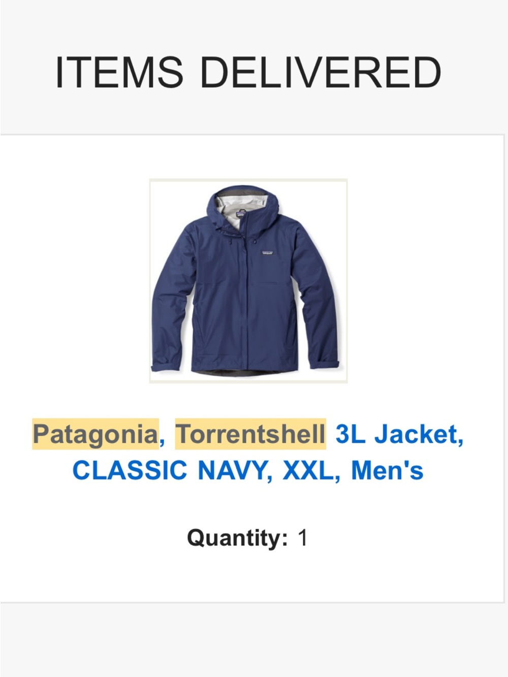 Patagonia Men's Rain Jacket in Classic Navy